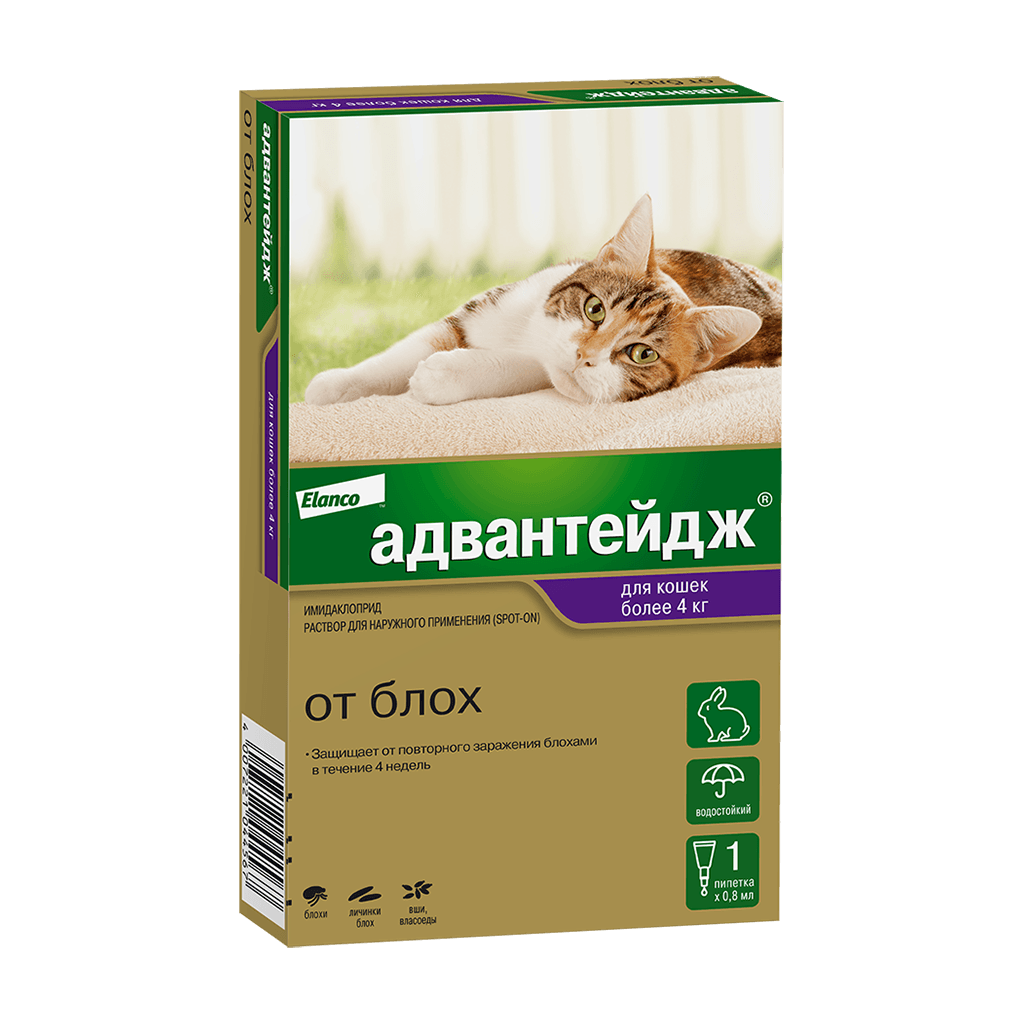 Адвантейдж для кошек 4-8кг 4 пипетки