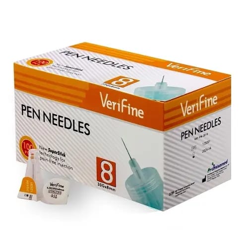 Иглы verifine (верифайн) стерильные для инсулиновых шприц-ручек 0,30(30g)х8 мм 100 шт.