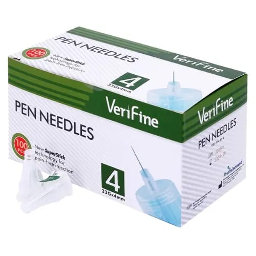 Иглы verifine (верифайн) стерильные для инсулиновых шприц-ручек 0,20(33g)х4 мм 100 шт.