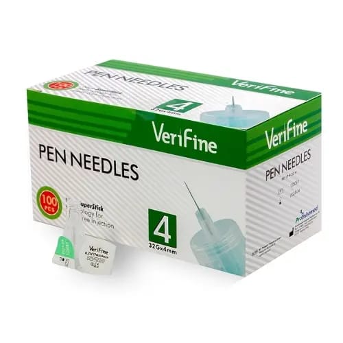 Иглы verifine (верифайн) стерильные для инсулиновых шприц-ручек 0,23(32g)х4 мм 100 шт.