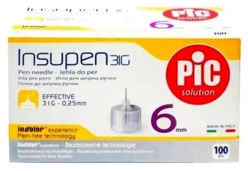 Иглы insupen к шприц-ручке 31g 1/4 0,25х6 мм 100 шт.