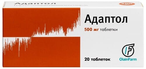 Адаптол 500 мг, 20 таб.