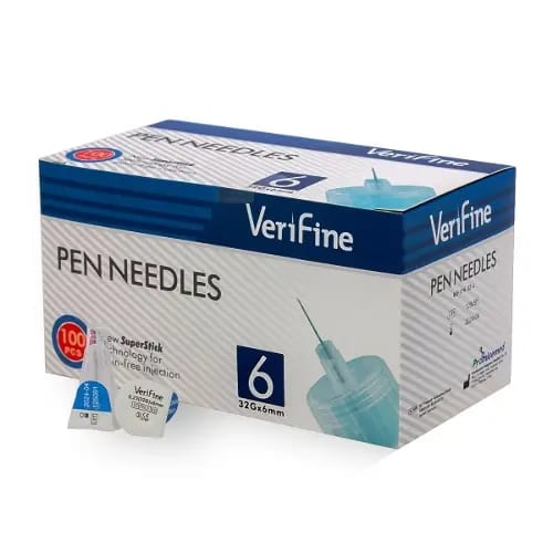 Иглы verifine (верифайн) стерильные для инсулиновых шприц-ручек 0,23(32g)х6 мм 100 шт.