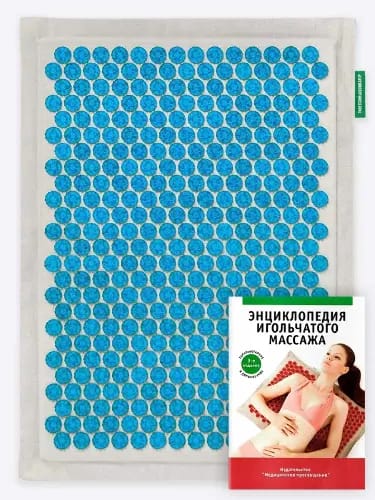 Аппликатор массажер медицинский тибетский на мягкой подложке 41х60 см/синий