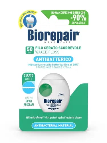 BIOREPAIR ЗУБНАЯ НИТЬ ВОЩЕНАЯ СКОЛЬЗЯЩАЯ 50М