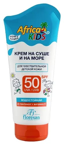 Floresan africa kids крем для защиты от солнца на суше и на море spf 50 150 мл