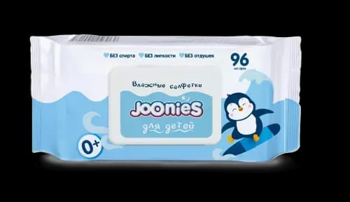Joonies салфетки влажные детские 96 шт./с крышкой