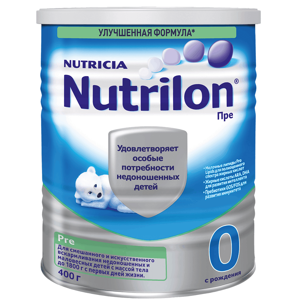 Nutrilon pre 1 pro lipids сухая смесь с молочными липидами для недоношенных и маловесных детей 400 гр